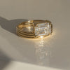 1.0CT-2.0CT Emerald Cut Moissanite Diamond Thick Engagement Ring