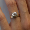 1.0CT-2.0CT Emerald Cut Moissanite Diamond Thick Engagement Ring