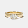 0.75CT-1.25CT East West Pear Cut Diamond Thick Solitaire Engagement Ring