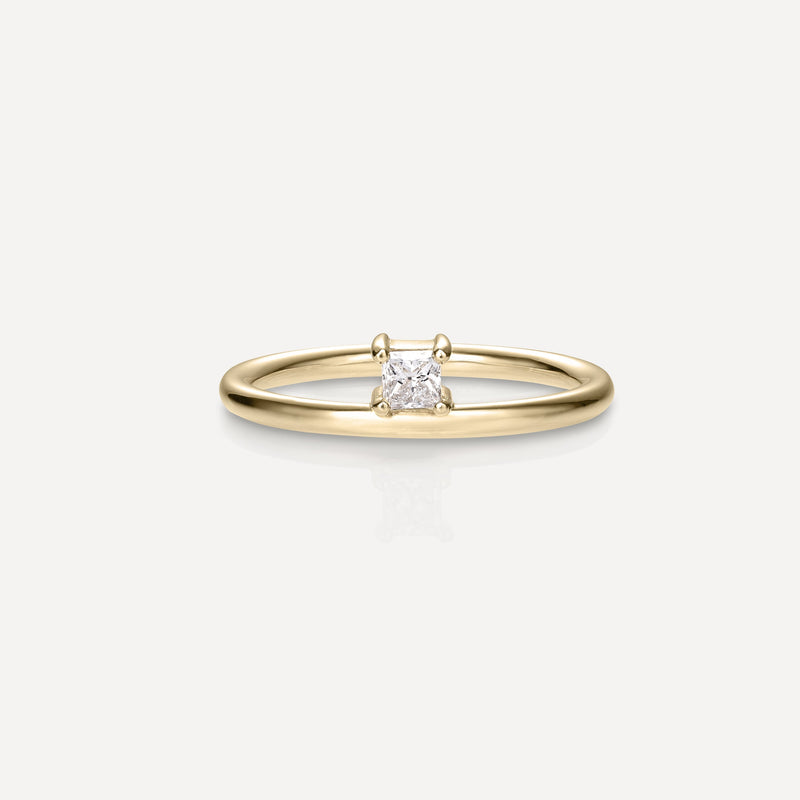 0.20 Carats Princess Cut CVD Diamond Solitaire Engagement Ring