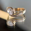 1.0CT-2.0CT Oval Cut Moissanite Unique Pave Diamond Engagement Ring