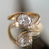 1.0CT-2.0CT Oval Cut Moissanite Unique Pave Diamond Engagement Ring