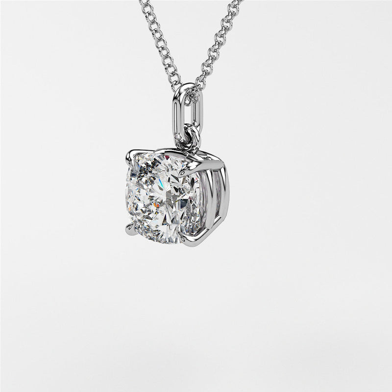 0.7 ctw Solitaire Cushion Diamond Necklace for Women