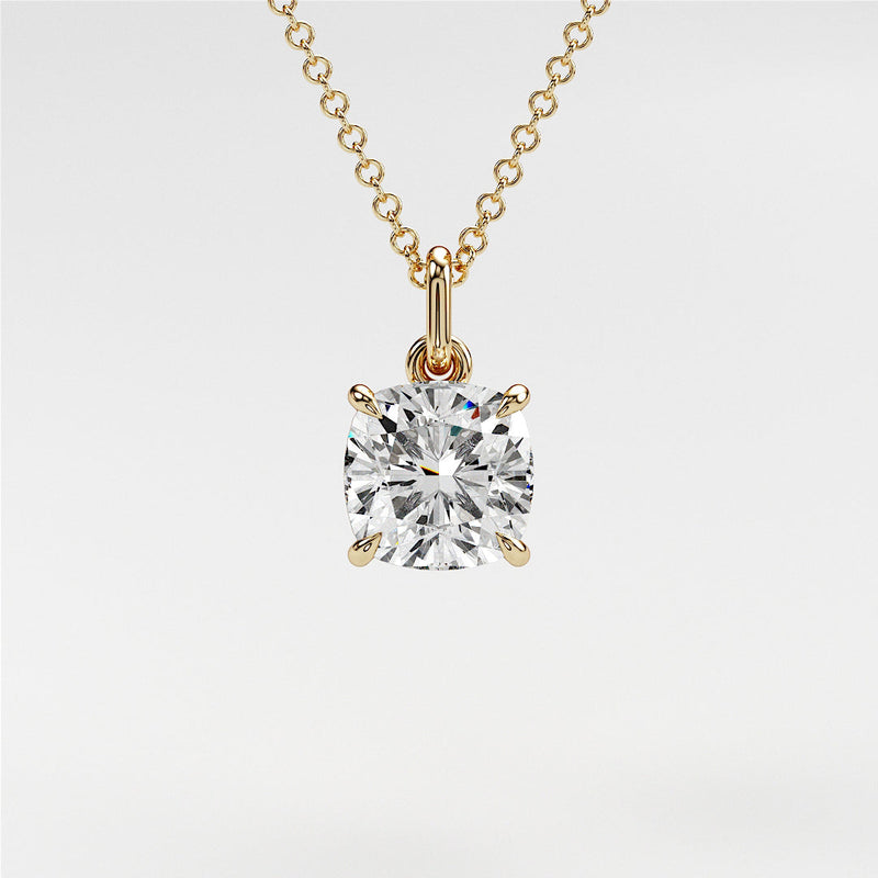 0.7 ctw Solitaire Cushion Diamond Necklace for Women