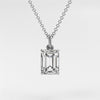0.7 ctw Solitaire Emerald Diamond Necklace for Women