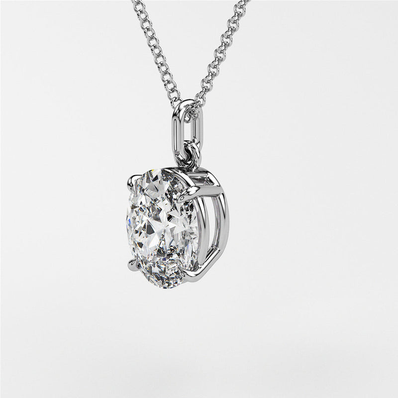 0.7 ctw Solitaire Oval Diamond Necklace for Women