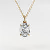 0.7 ctw Solitaire Oval Diamond Necklace for Women