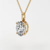 0.7 ctw Solitaire Oval Diamond Necklace for Women