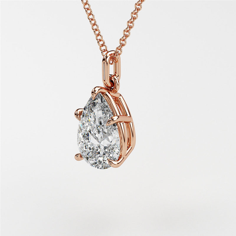 0.7 ctw Solitaire Pear Diamond Necklace for Women