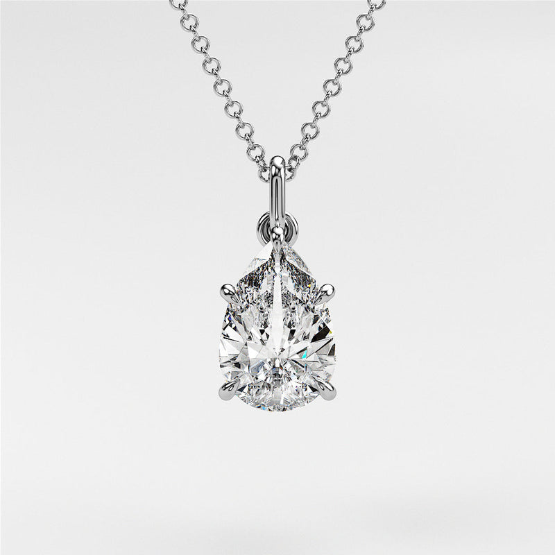 0.7 ctw Solitaire Pear Diamond Necklace for Women