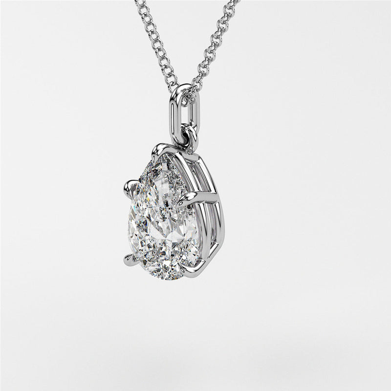 0.7 ctw Solitaire Pear Diamond Necklace for Women