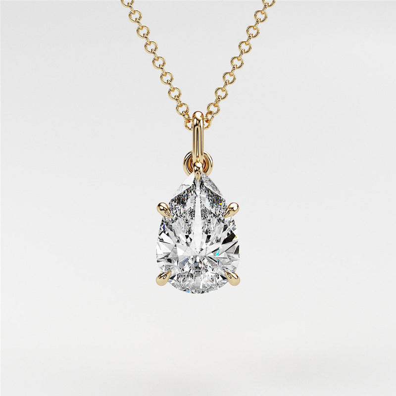 0.7 ctw Solitaire Pear Diamond Necklace for Women