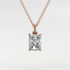 0.7 ctw Solitaire Radiant Diamond Necklace for Women