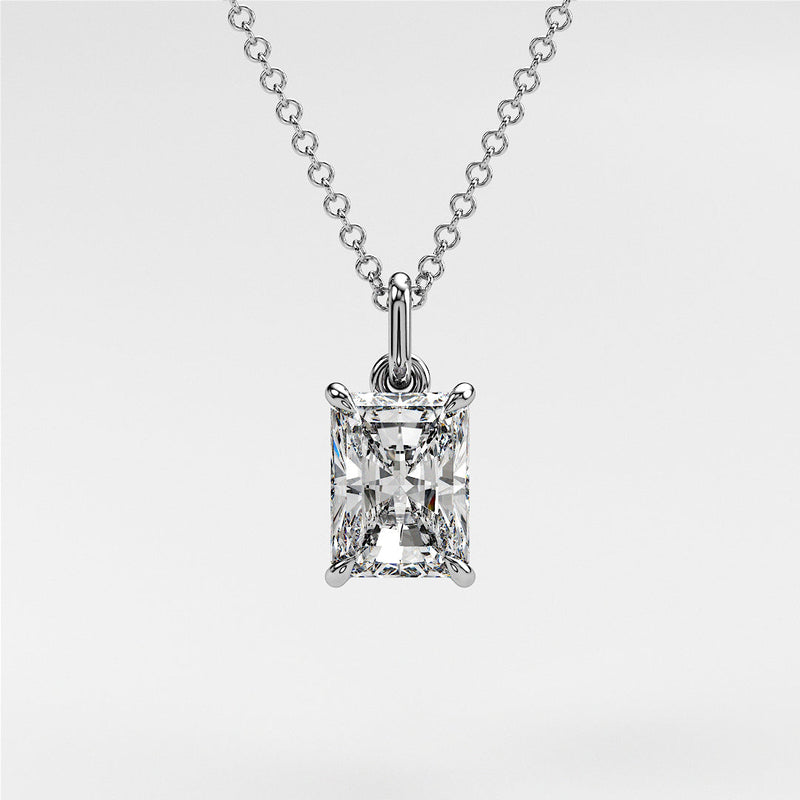 0.7 ctw Solitaire Radiant Diamond Necklace for Women