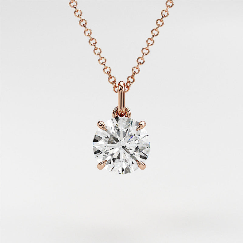 0.7 ctw Solitaire Round Diamond Necklace for Women