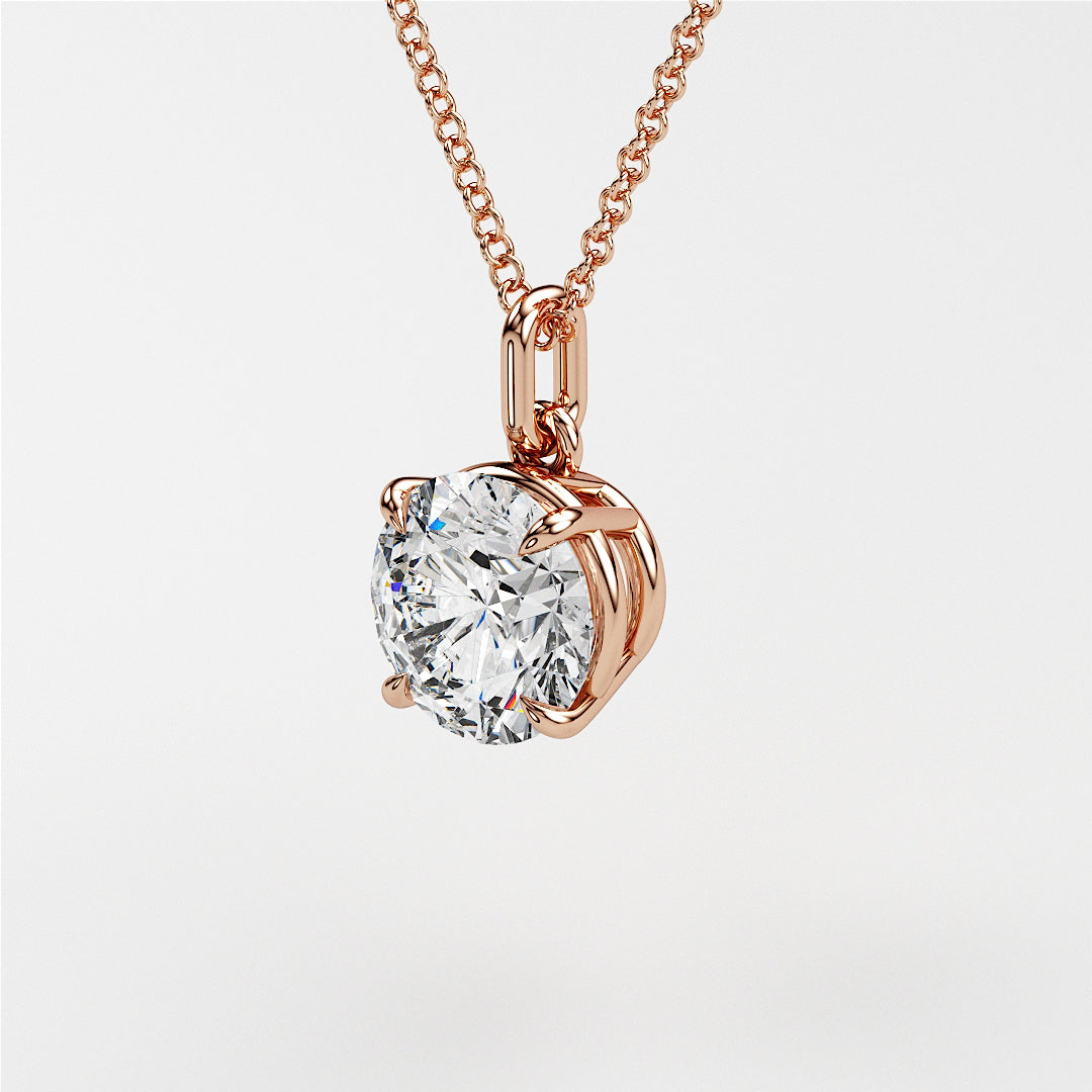 0.7 ctw Solitaire Round Diamond Necklace for Women