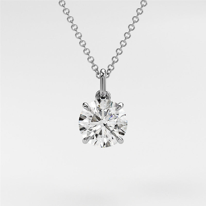 0.7 ctw Solitaire Round Diamond Necklace for Women