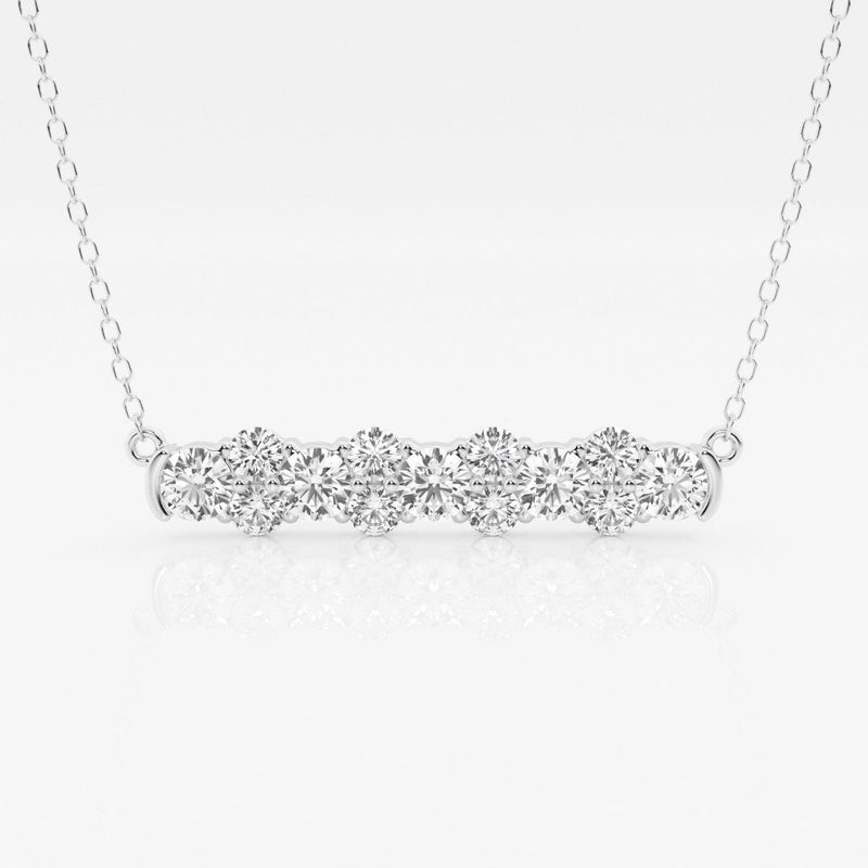 1.50 TCW Round Moissanite Diamond Bar Setting Necklace