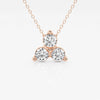 1.0 TCW Round Moissanite Diamond Three Stone Pandant Necklace