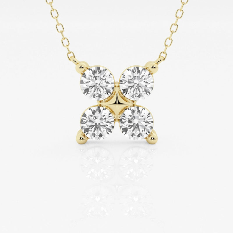 1.50 TCW Round Moissanite Diamond Clover Shape Necklace