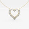 1.0 TCW Round Moissanite Diamond Heart Pendant Necklace