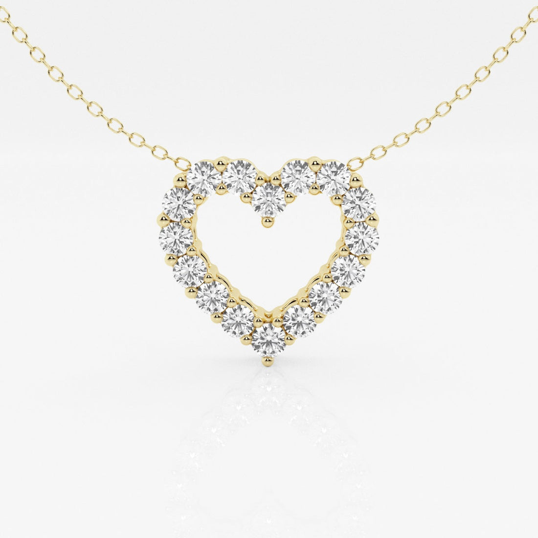 1.0 TCW Round Moissanite Diamond Heart Pendant Necklace