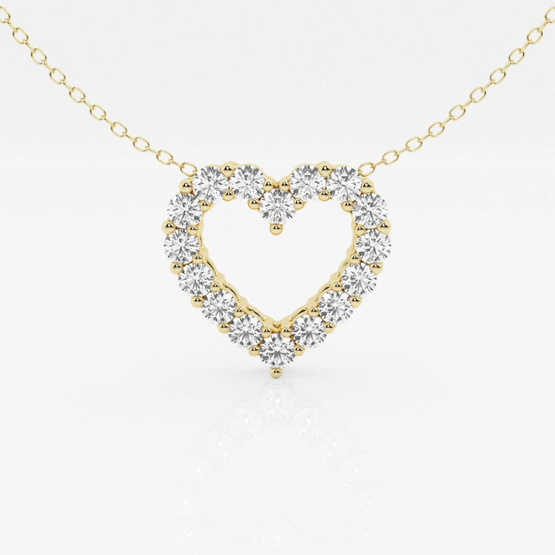 1.0 TCW Round Moissanite Diamond Heart Pendant Necklace