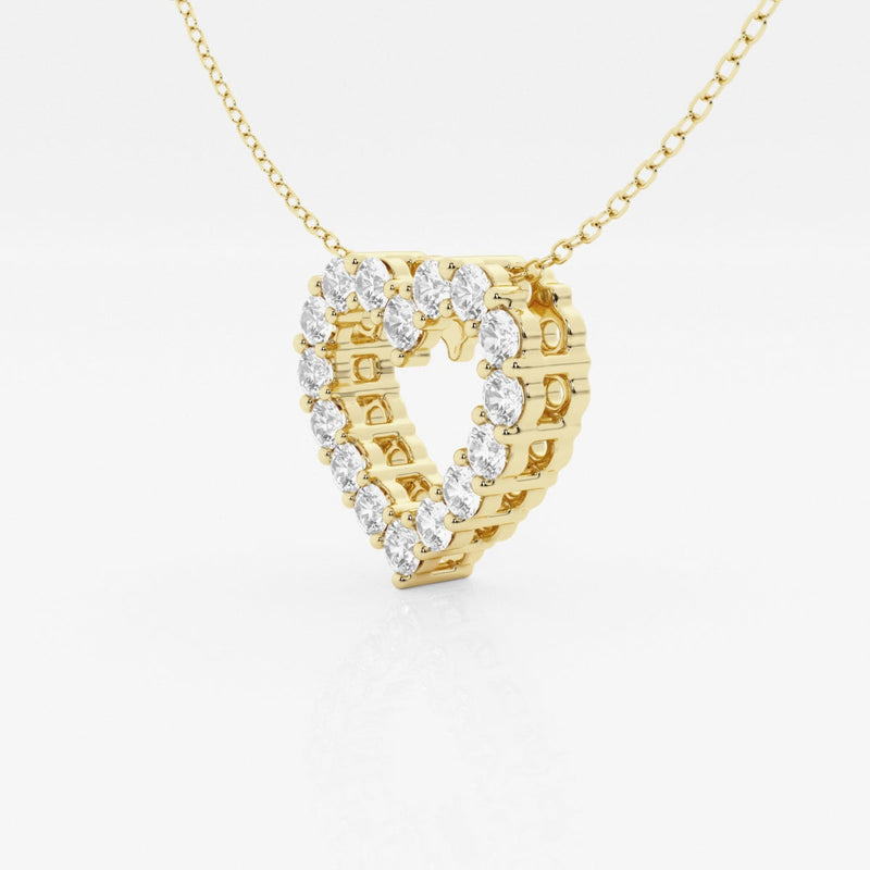 1.0 TCW Round Moissanite Diamond Heart Pendant Necklace