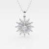 0.69 TCW Round Moissanite Diamond Sunbrust Pendant Necklace