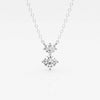 1.0 TCW Round Moissanite Diamond Two Stone Necklace