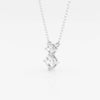 1.0 TCW Round Moissanite Diamond Two Stone Necklace