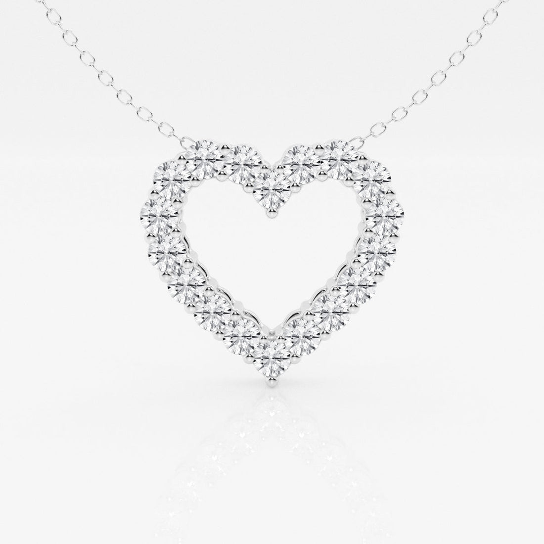 1.50 TCW Round Moissanite Diamond Heart Pandant Necklace