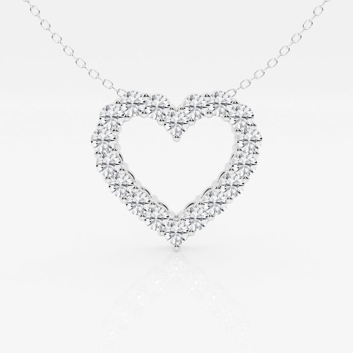 1.50 TCW Round Moissanite Diamond Heart Pandant Necklace