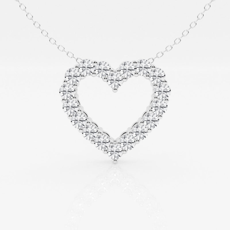 1.50 TCW Round Moissanite Diamond Heart Pandant Necklace