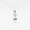 1.50 TCW Round Moissanite Diamond Three-Stone Drop Pendant Necklace
