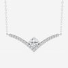 0.50 CT Round Moissanite Diamond Chevron Style Necklace