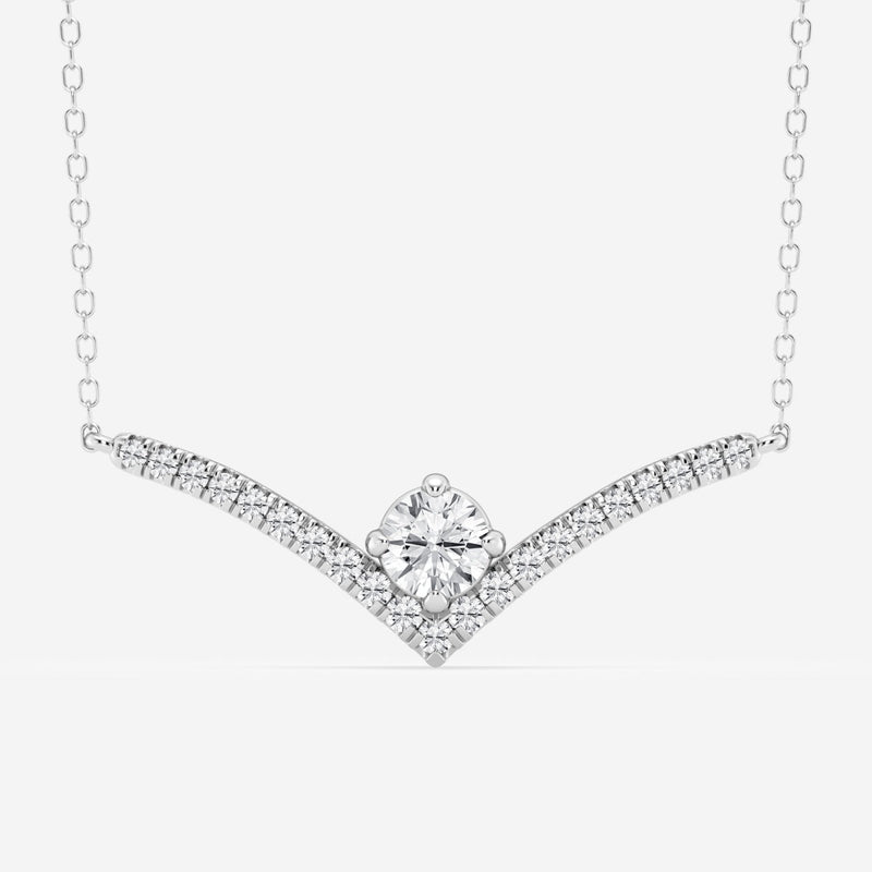0.50 CT Round Moissanite Diamond Chevron Style Necklace