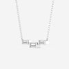0.25 TCW Baguette Moissanite Diamond Three Stone Necklace