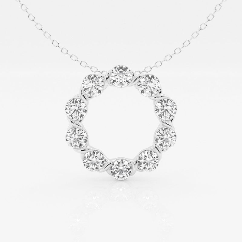 2.0 TCW Round Moissanite Diamond Circle Pendant Necklace