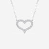 0.24 TCW Round Moissanite Diamond Heart Pendant Necklace
