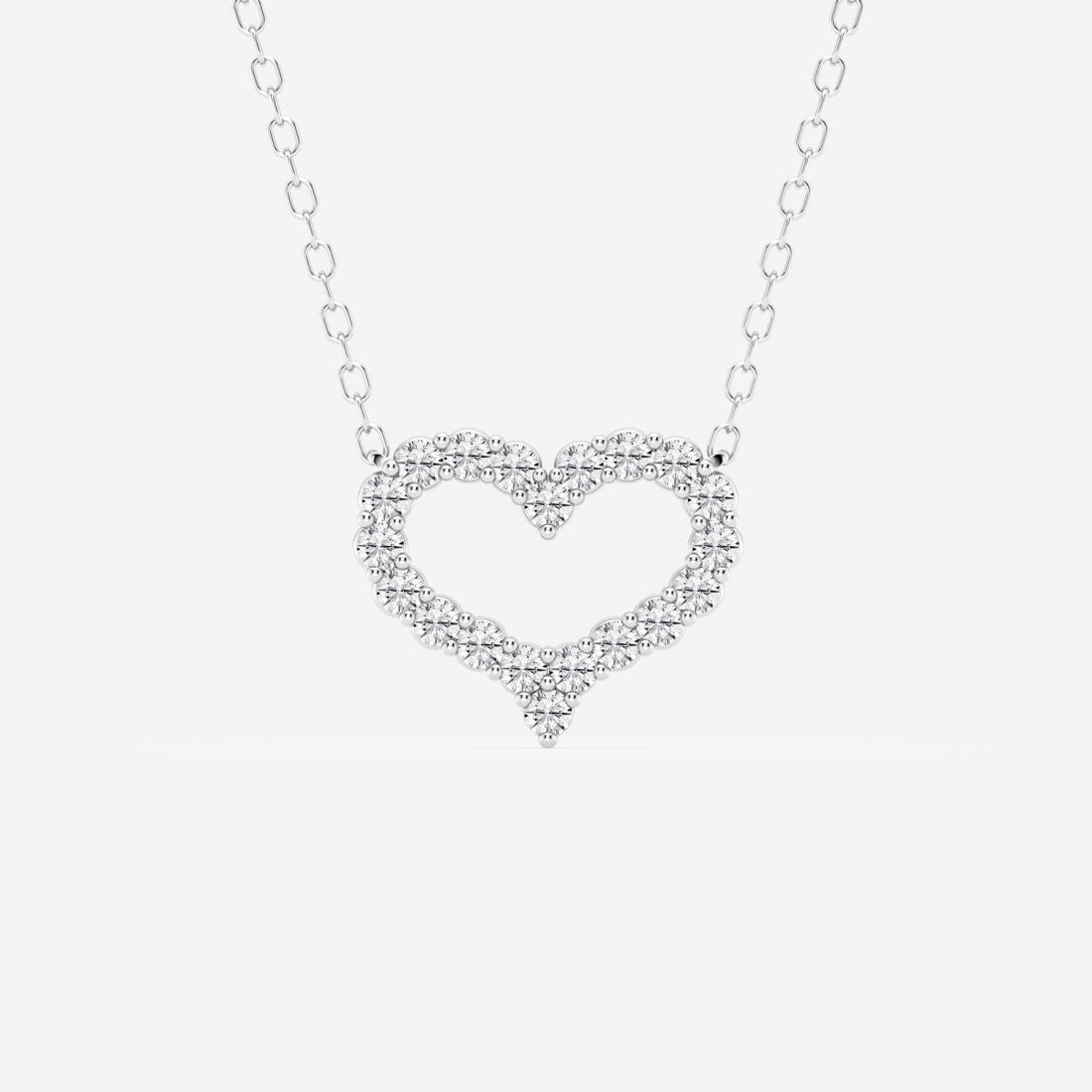 0.24 TCW Round Moissanite Diamond Heart Pendant Necklace