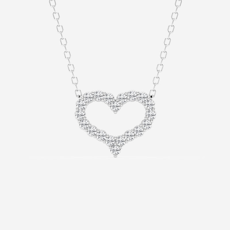 0.24 TCW Round Moissanite Diamond Heart Pendant Necklace