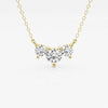 1.0 TCW Round Moissanite Diamond Three Stone Necklace