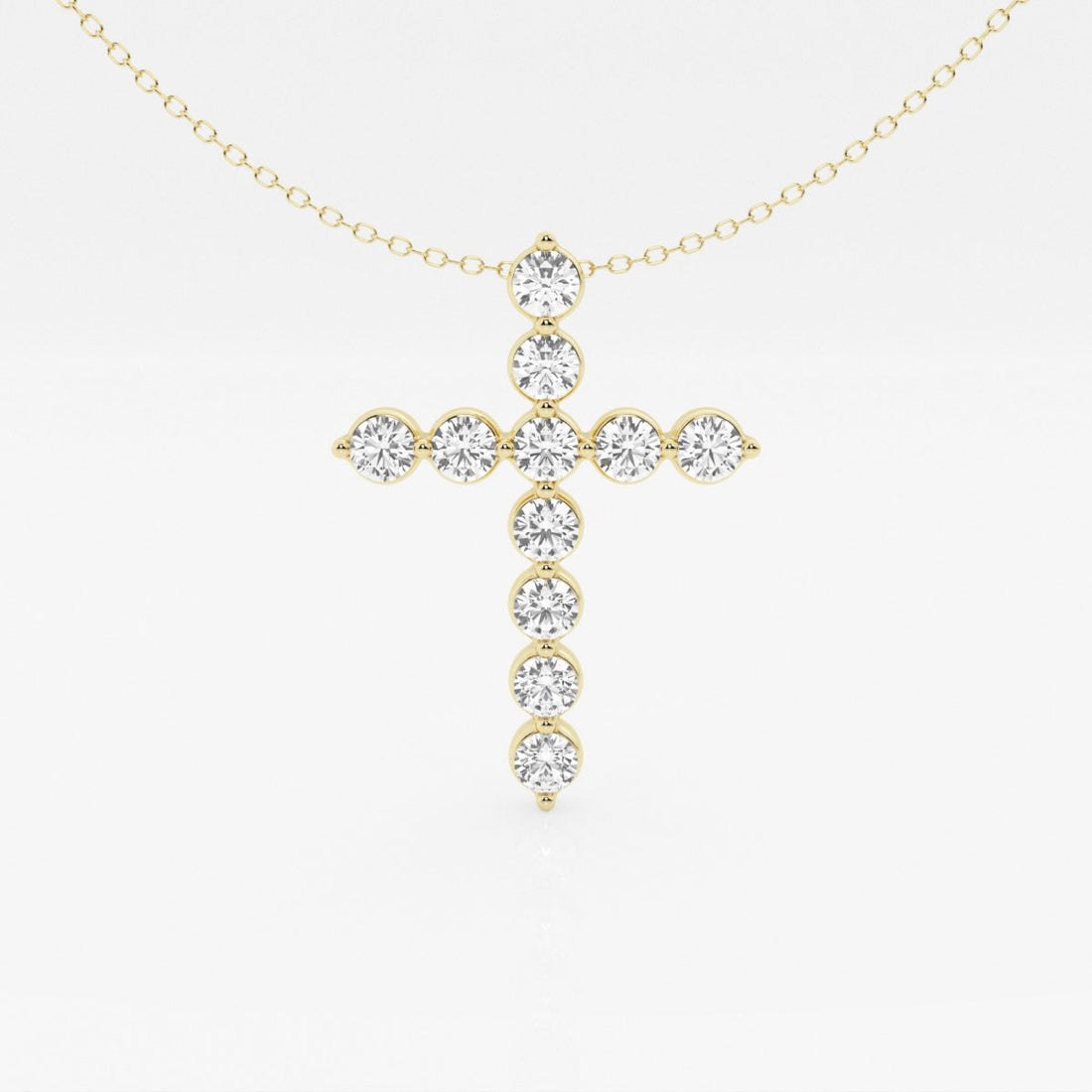 2.0 TCW Round Moissanite Diamond Cross Necklace