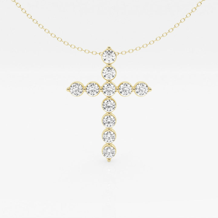 2.0 TCW Round Moissanite Diamond Cross Necklace