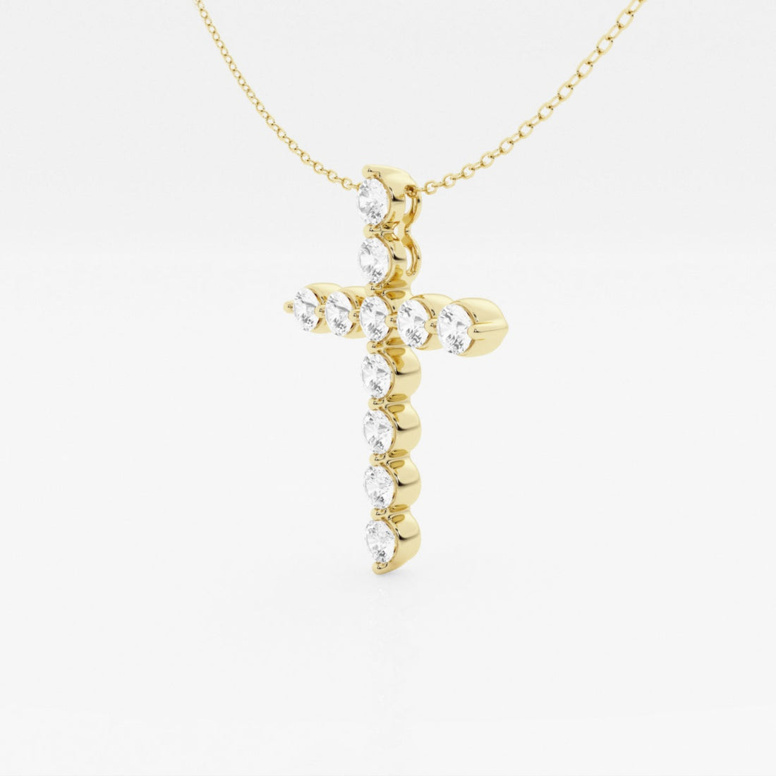 2.0 TCW Round Moissanite Diamond Cross Necklace