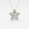 1.50 TCW Round Moissanite Diamond Flower Pendant Necklace
