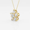 1.50 TCW Round Moissanite Diamond Flower Pendant Necklace