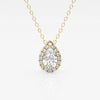 0.50 CT Pear Moissanite Diamond Halo Style Necklace