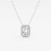 0.57 TCW Emerald Moissanite Diamond Halo Style Necklace
